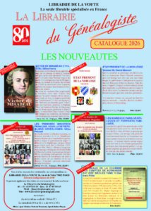 Catalogue généalogique 2026 est enfin disponible